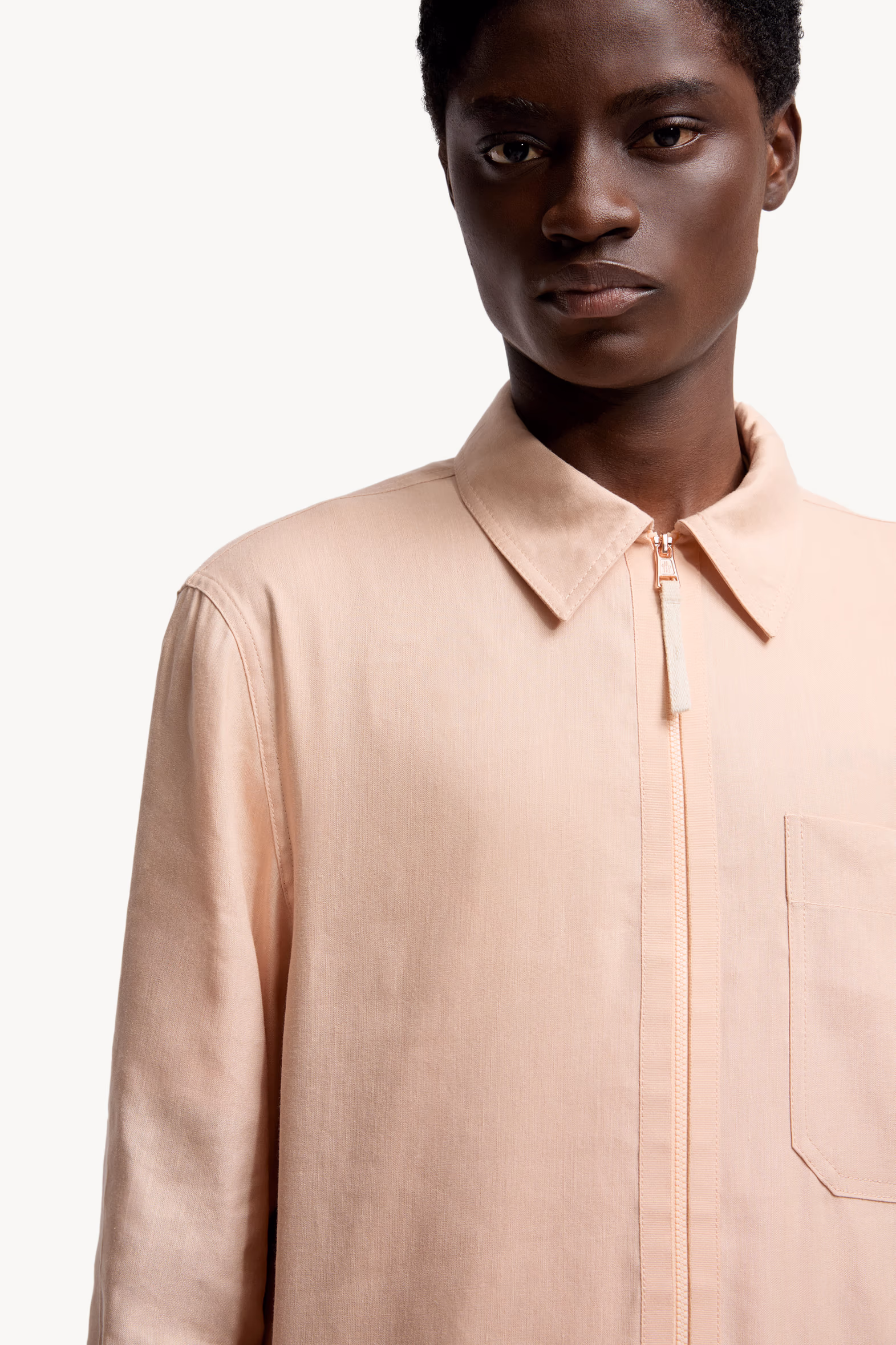 Moncler x Gilga Farm by Donald Glover Linen Blend Shirt Men Peach Pink Moncler 6